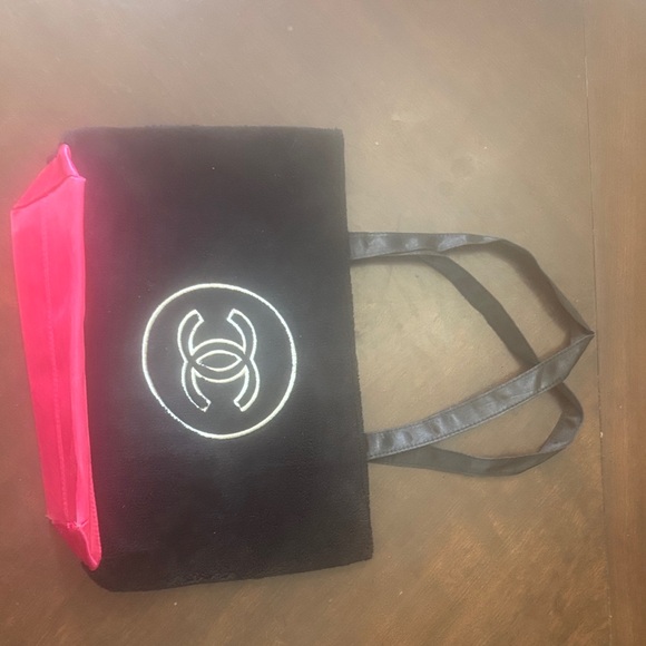 Handbags - Black and Hot Pink Logo Tote Bag